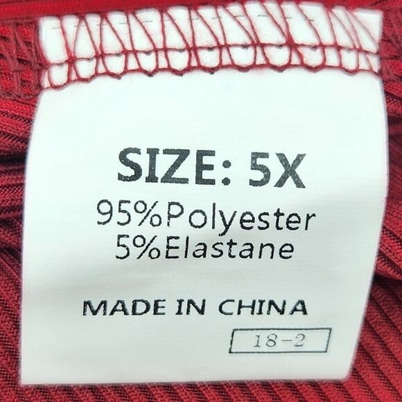 Peplum Blouse Tunic Top Shirt Women Size 5X Red Boho Cottegecore Peasant Prairie - Picture 3 of 7